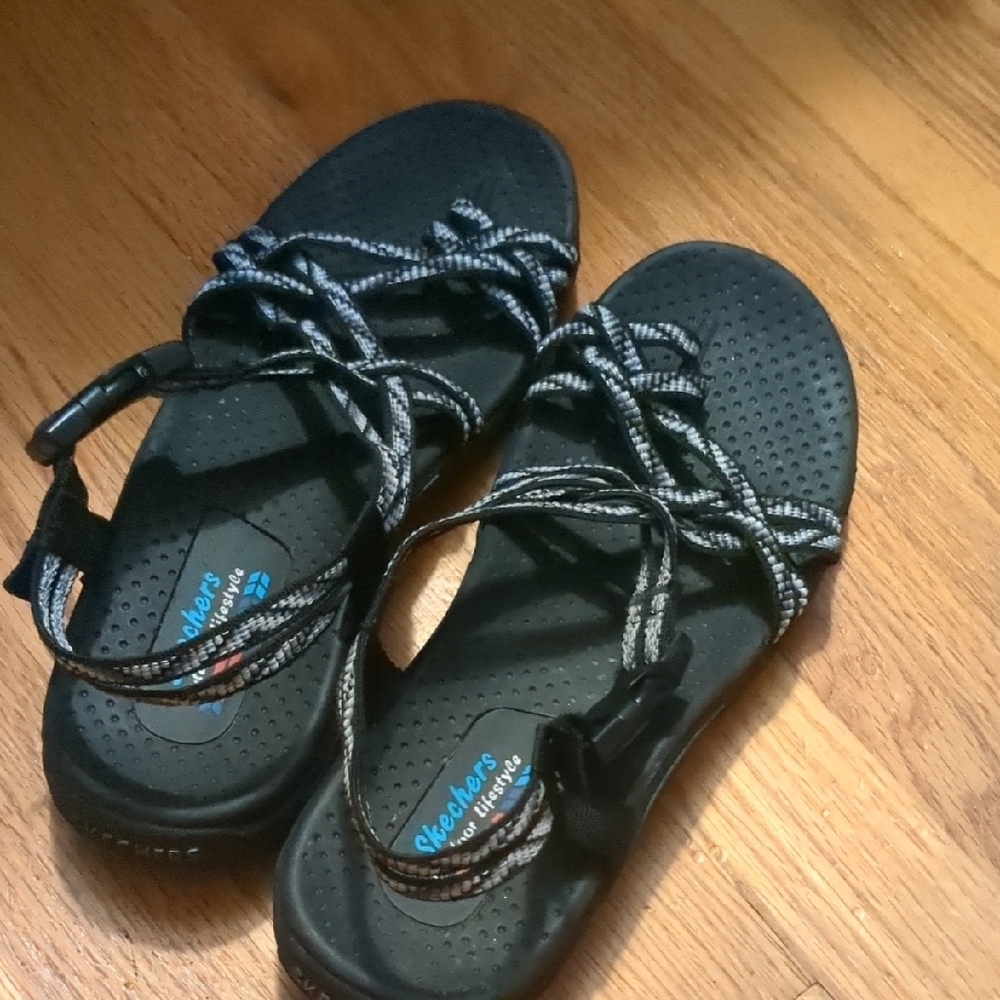 Skechers Black Strappy Sandals